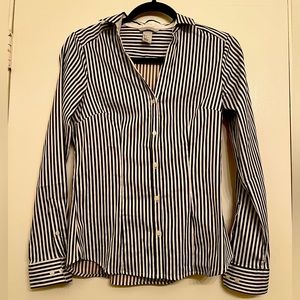 H&M Black & White Stripe Button Down